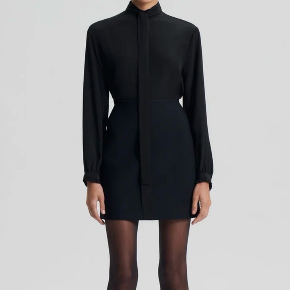 Scanlan Theodore Black Crepe Knit Mini Skirt NEW XS